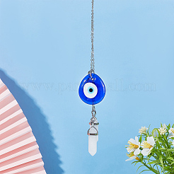 Larme avec des décorations de pendentif en verre mauvais œil&nbsp;HJEW-AB00018