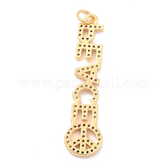 Pendenti ecologici in ottone con micro pavé di zirconi&nbsp;KK-K268-36G