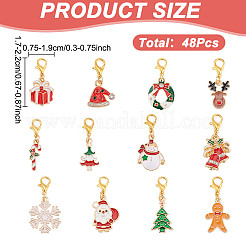 Décorations de pendentif en alliage d'émail sur le thème de noël&nbsp;HJEW-GO00040