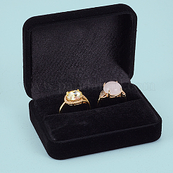 Rechteckige beflockte Schmuckring-Verpackungsboxen mit Klappdeckel&nbsp;CON-WH20010-04B