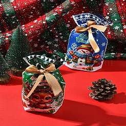 18 Stück 9 Stile Weihnachtsthema Kunststoff-Verpackungsbeutel Kordelzugbeutel&nbsp;ABAG-FS0001-04