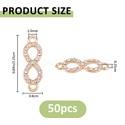50 lien/connecteur en alliage de cristal strass&nbsp;ALRI-FH0001-25G