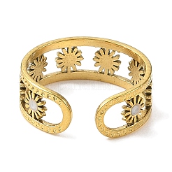 Offene Manschettenringe aus 304er Edelstahl mit Emaille für Damen&nbsp;RJEW-F166-17G-02