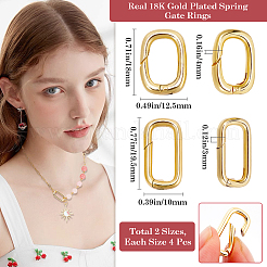 8 pieza de 2 estilos de anillos de resorte de latón para puerta&nbsp;KK-BBC0014-16