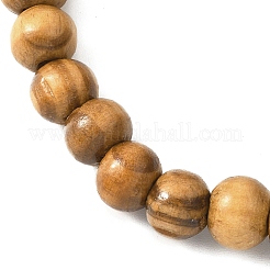 Bracelets extensibles en perles rondes en bois&nbsp;BJEW-JB12671