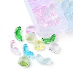 80 Stück 8 Stile sprühlackierte transparente Glasperlen&nbsp;GLAA-YW0001-89