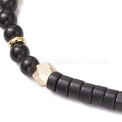 Geflochtene Perlenarmbänder aus natürlichem Obsidian&nbsp;BJEW-JB11241-05