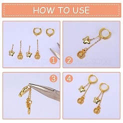 10 pièces de boucles d'oreilles créoles en laiton micro pavées de zircone cubique claire&nbsp;ZIRC-SZ0005-17