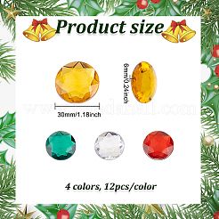 48 stücke 4 arten weihnachtsthema selbstklebende acryl strass aufkleber&nbsp;STIC-FG0001-04