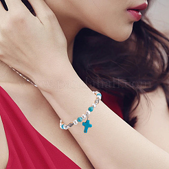 100 pendentif turquoise synthétique teint.&nbsp;PALLOY-SC00031