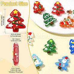 10 Stück handgefertigte Bunte Malerei-Perlen in 10 Farben mit Weihnachtsmotiv&nbsp;LAMP-CJ0002-52