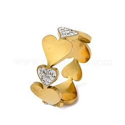 304 Edelstahl mit Strass-Fingerringen&nbsp;RJEW-Q020-15G