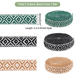 Rubans en polyester brodés de style ethnique 3 couleur&nbsp;SRIB-WR0001-02