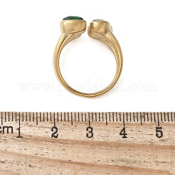 Anillos de puño de acero inoxidable 304 con micropavé de circonita cúbica para mujer&nbsp;RJEW-Z086-01G