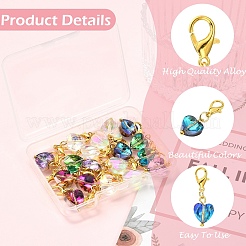 Decorazioni pendenti in vetro da 24 pz 6 stili&nbsp;HJEW-YW00497