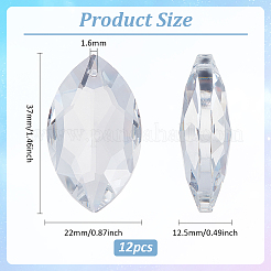 12 pz ciondoli in vetro&nbsp;GLAA-FG0001-22B
