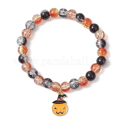 6 Stück Stretch-Armband-Set mit Glasperlen zum Thema Halloween&nbsp;BJEW-JB12117