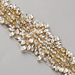 Legierung Strass Blume Dame Tüll Brautgürtel&nbsp;AJEW-WH0736-12