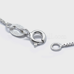 Collane a catena a maglie quadrate in argento sterling rodiato anti-ossidazione 925&nbsp;STER-F039-40cm-04P
