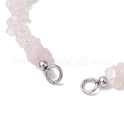 Fabrication de bracelets tressés en nylon avec des perles en quartz rose naturel&nbsp;AJEW-JB01296-01