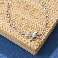 S925 Sterling Silber Micro Pave Zirkonia Glieder- und Bettelarmbänder für Damen&nbsp;BJEW-K276-02P