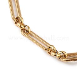 Ionenplattierung (IP) 304 Edelstahl Figaro Kette Armband für Frauen&nbsp;BJEW-G669-21G