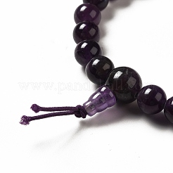 Bracelet extensible en perles de gourde d'améthyste naturelle pour femme&nbsp;G-G997-G03