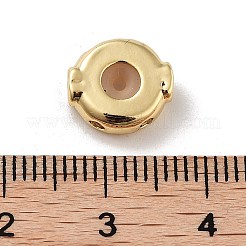 Messingperlen mit Mikropflaster und klaren Zirkonia zum Valentinstag&nbsp;LS-KK-K361-06G