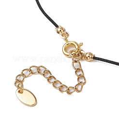 Halsketten mit Anhänger aus natürlichem schwarzem Onyx (gefärbt und erhitzt)&nbsp;NJEW-JN05246-01