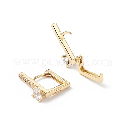 Orecchini a cerchio rettangolari con zirconi&nbsp;EJEW-B014-14G