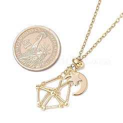 3 pièce 3 styles 304 en acier inoxydable pochette en macramé vide pendentif étoile lune chaîne de câble colliers&nbsp;NJEW-JN05282