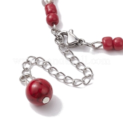 Scaglie di diaspro rosso naturale e creazione di braccialetti di perline fatti a mano&nbsp;AJEW-MZ00001-05