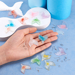 DIY Fischschwanz-Anhänger aus Kunstharz zum Herstellen von Ohrringen&nbsp;DIY-TA0010-71