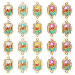 20 pièces 5 couleurs alliage émail connecteur breloques&nbsp;FIND-TA0009-51
