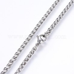 Collane a catena di grano in acciaio inossidabile 304 anti-ossidazione&nbsp;NJEW-F227-05P-04