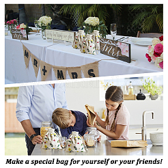 Kit di ricami per borsa in tessuto di lino con coulisse e motivo floreale fai da te&nbsp;DIY-WR0001-76