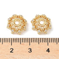 Perline in ottone micro pavé di zirconi cubici trasparenti&nbsp;KK-A254-01A-G