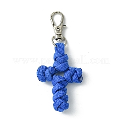 Decorazioni pendenti a croce in poliestere e spandex intrecciati a mano&nbsp;HJEW-JM02690