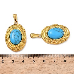 Acier inoxydable 304 avec pendentifs en turquoise synthétique&nbsp;STAS-L309-21B-G