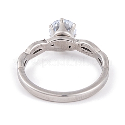 Bague en acier inoxydable 304 avec diamant pour femme&nbsp;RJEW-C086-22-P