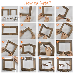 Llavero de esquina de madera para pared con 4 gancho metálico&nbsp;ODIS-WH0030-320