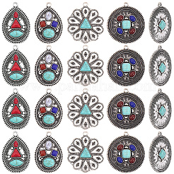 20 Stück 5 Stile Retro-Legierungsanhänger&nbsp;TIBEP-SC0003-58