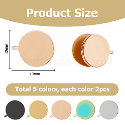 10 Stück 5 Farben 304 Edelstahl Manschette Ohrringe&nbsp;EJEW-HS0001-09