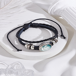 1 bracelet multi-brins en cuir de vachette à thème sportif&nbsp;BJEW-LP0003-50C