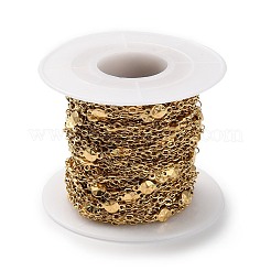 Placcatura ionica (ip) 304 acciaio inossidabile piatto tondo con catene a maglie a stella&nbsp;CHS-G027-09G