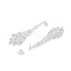 Boucles d'oreilles en laiton avec zircone cubique de micro pave&nbsp;EJEW-B046-21P