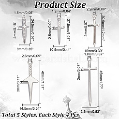 20 pz 5 pendenti in acciaio inossidabile stile 201 e 304&nbsp;STAS-AR0001-77