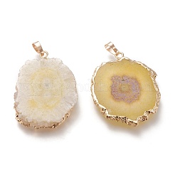 Gefärbte natürliche druzy Solar-Quarzkristall-Anhänger&nbsp;G-F693-01E-G
