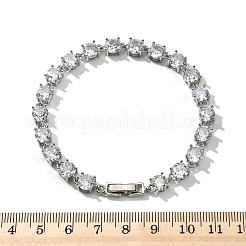 Bracciali in ottone micro pavé di zirconi cubici trasparenti&nbsp;BJEW-D333-01P