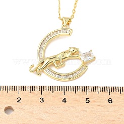 Colliers en laiton avec pendentif en zircone cubique transparent pour femmes&nbsp;NJEW-S449-01B-G